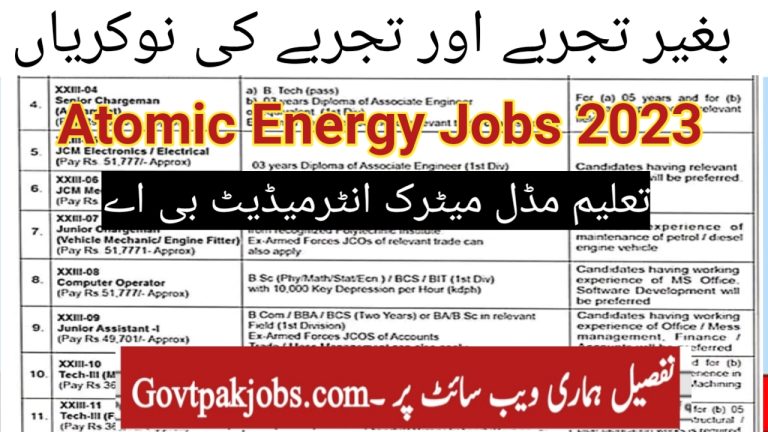 Atomic Energy AWC CareerJobs 91-Online Apply www.careerjobs91.com.pk