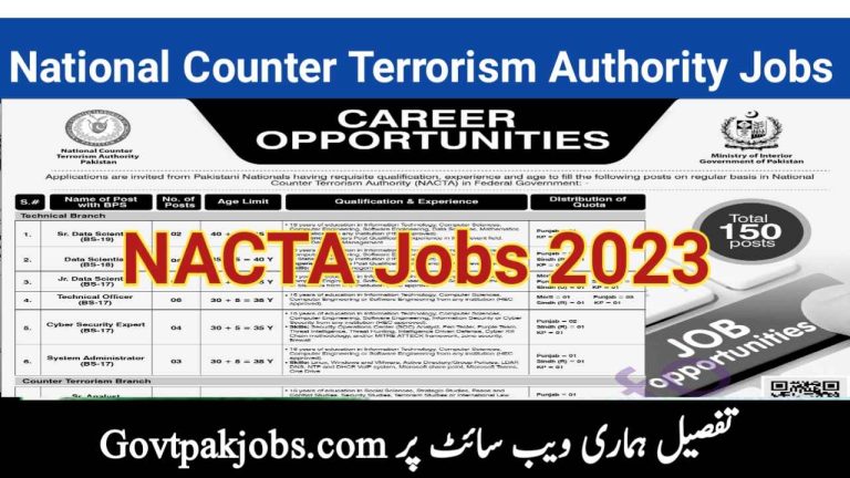 National Counter Terrorism Authority NACTA Jobs 2023 Online Apply Via njp.gov.pk