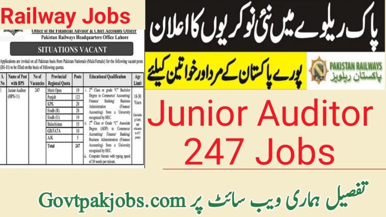 Junior Auditor Jobs 2023-Apply online via www.njp.gov.pk