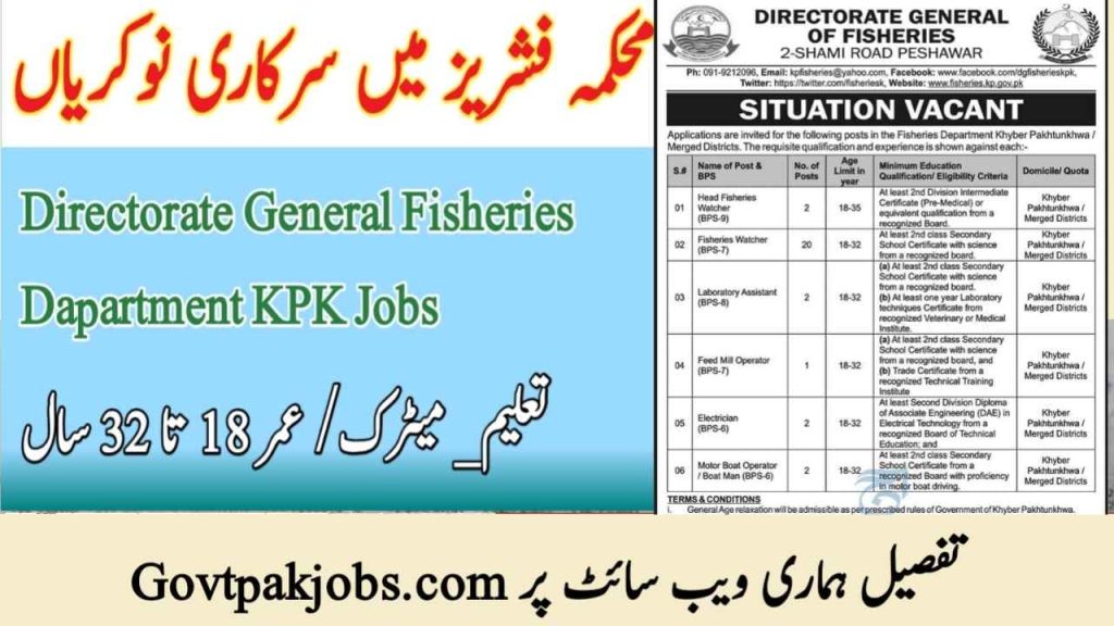 Fisheries Department KPK ATS Jobs 2023