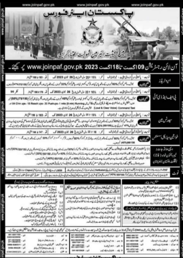 Join Paf Jobs July 2023 Advertisement 