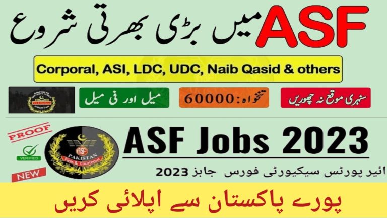 Join ASF Latest Jobs 2023-Online apply via www.joinasf.gov.pk