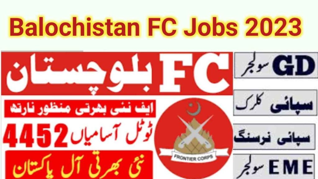Balochistan FC Jobs Advertisment November 