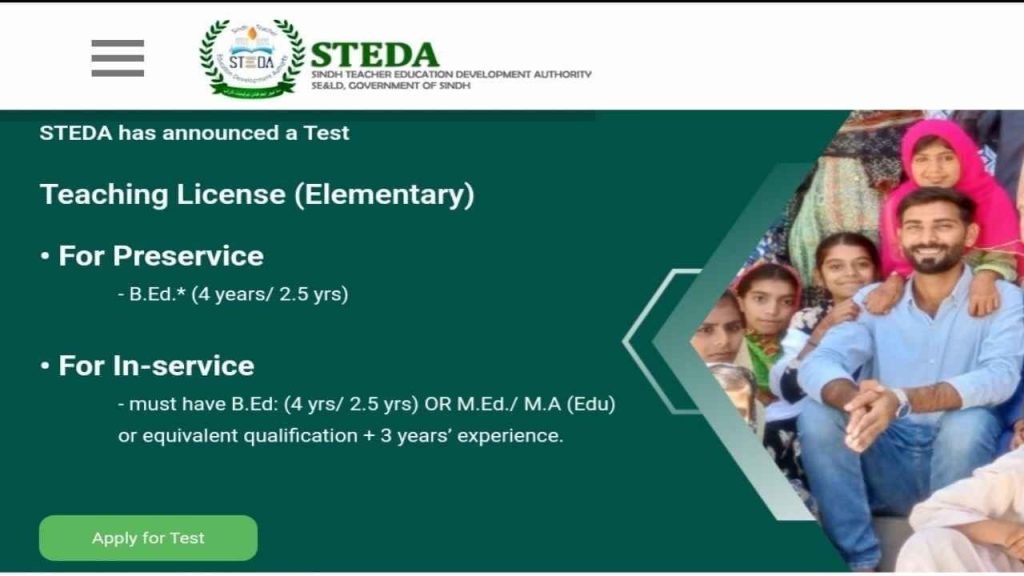 STEDA Teaching License Test 2024-Register via apply.sts.net.pk