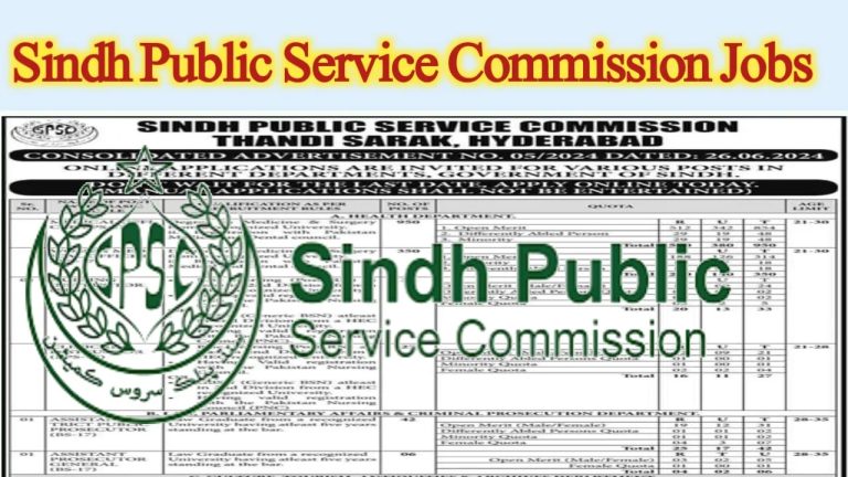 SPSC Adv No 5/2024 Jobs Online Apply via www.spsc.gov.pk